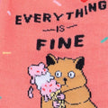 Close-up detail of the cat and ice cream graphic, highlighting the design's playful features.