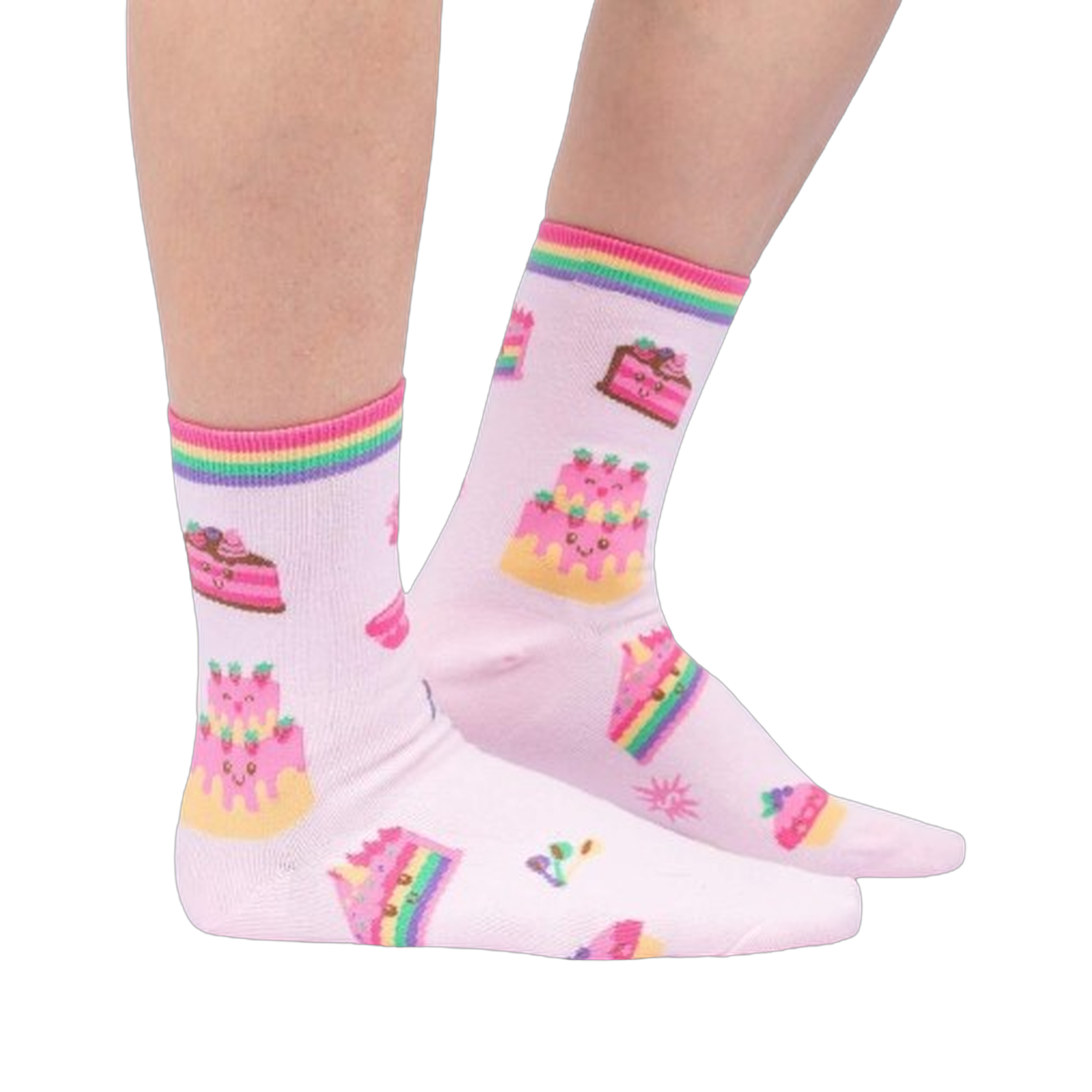 Lifestyle shot showing the socks on a person's legs, highlighting the fit and overall look.