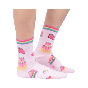 Lifestyle shot showing the socks on a person's legs, highlighting the fit and overall look.