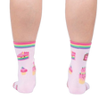 Rear view of the socks, showcasing the design details on the back of the socks.