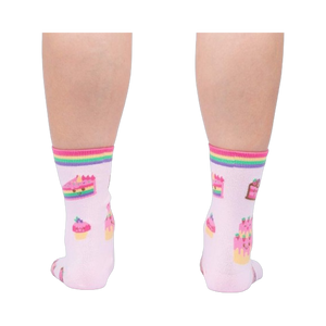 Rear view of the socks, showcasing the design details on the back of the socks.
