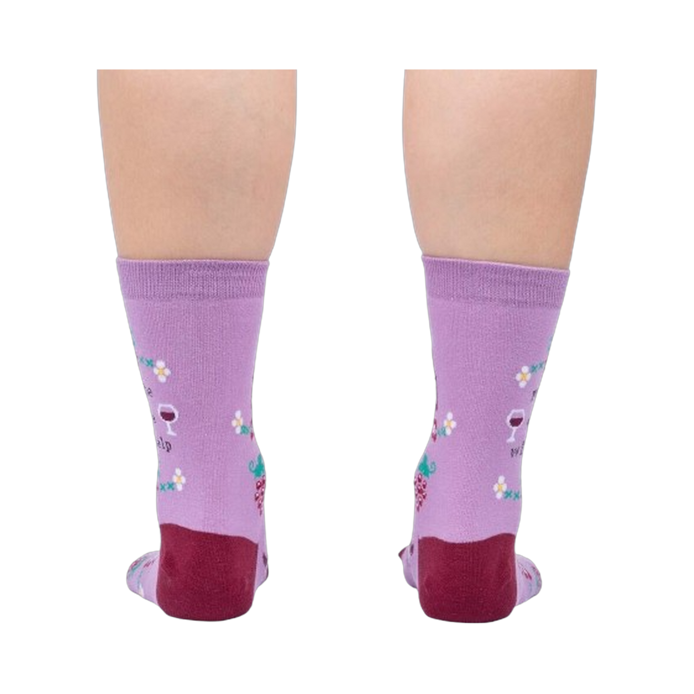 Close-up view of the back of the socks, showing the full design.