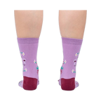 Close-up view of the back of the socks, showing the full design.