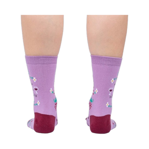 Close-up view of the back of the socks, showing the full design.