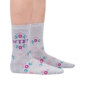 Lifestyle shot of a person wearing the 'WTF?' socks, showing the socks on their legs.