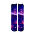 Flat lay image of the Galaxy socks, clearly displaying the full print and design details.