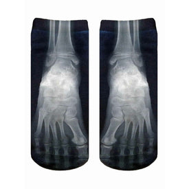 x-ray medical themed womens black novelty ankle socks