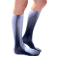 Lifestyle shot showing the socks on a person's legs, highlighting the fit and style. [lf]