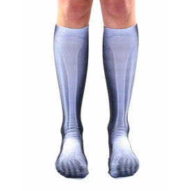 x-ray medical themed mens & womens unisex black novelty knee high socks