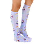 Lifestyle shot showcasing the Roller Skate socks on a person's legs, highlighting the fit and style. [lf]