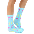 Lifestyle photo showcasing Key West socks on a person's legs, highlighting the fit and style in a casual setting. [lf]