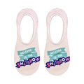 Flat lay product shot of a pair of 'Welcome to the Shitshow' no-show socks.  Shows the sock design clearly.