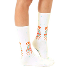 Lifestyle shot of a person modeling the 'F*ck Politeness' socks, showcasing how they look when worn. [lf]