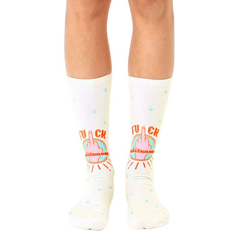 politeness funny themed mens & womens unisex white novelty crew socks