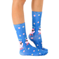 Lifestyle photo showcasing the 'Don't Stress Meowt' socks on a person's feet, highlighting their fit and style. [lf]