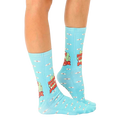 Close-up of 'Don't Be A Prick' socks showcasing the design details and pastel color palette. [lf]