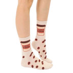 Close-up of adult 'Coffee Me And Mini' socks showing the design details. [lf]