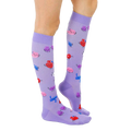 Lifestyle shot showing the socks on a person's legs, highlighting the fit and style. [lf]