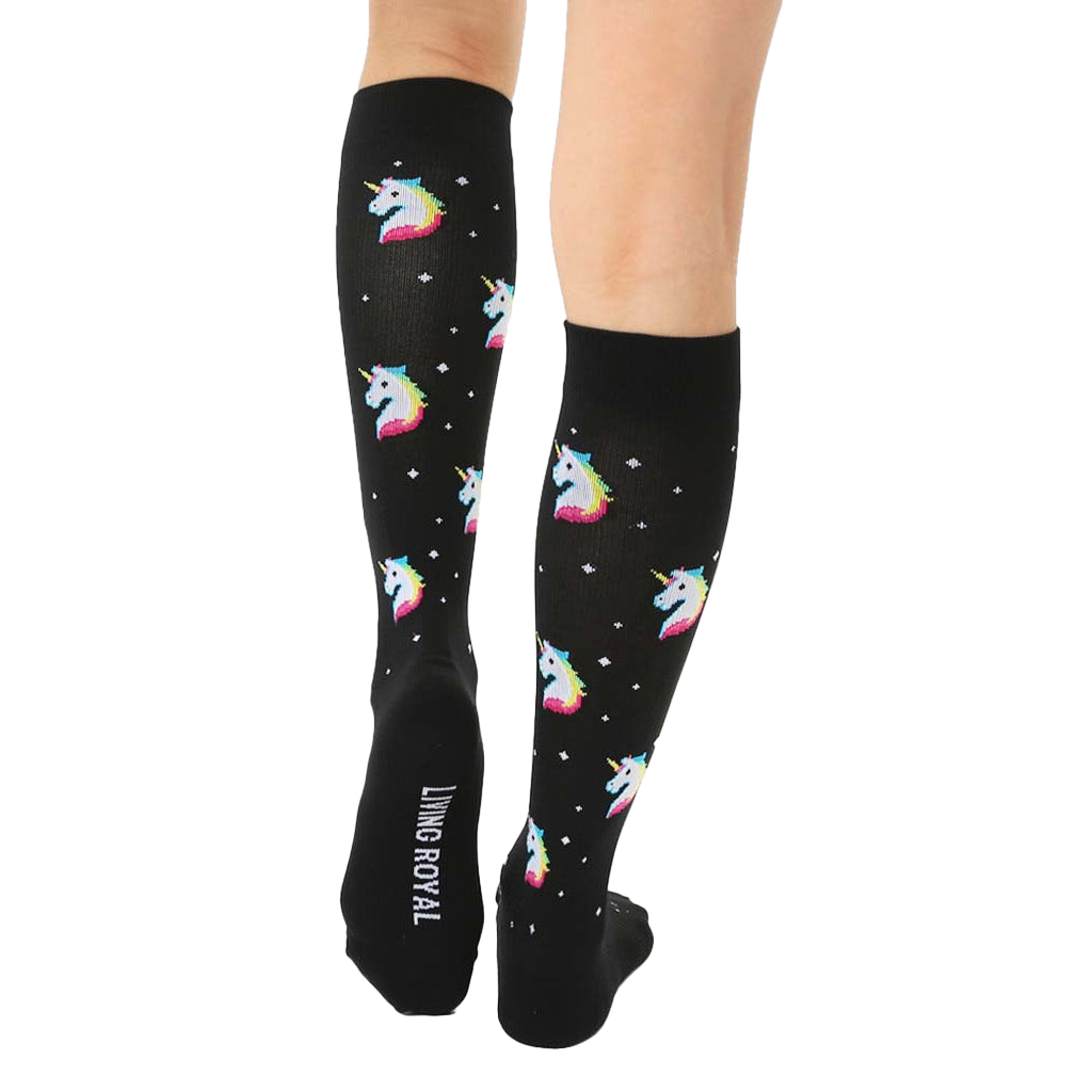 Close-up view of the back of the socks, displaying the 'Living Royal' logo. [lf]