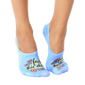 f this o'clock funny themed womens blue novelty liner socks