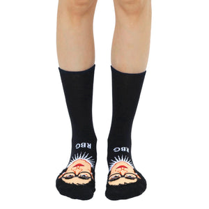 black 3d ruth bader ginsburg novelty socks for men and women.  