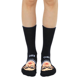 ruth bader ginsburg 3d political themed mens & womens unisex black novelty  socks