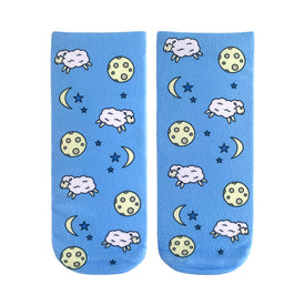 counting sheep sheep themed womens blue novelty ankle socks