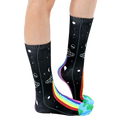 Side view of Alien Abduction socks showcasing the design details and fit. [lf]