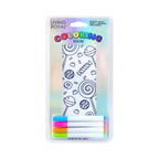 Packaging shot of Candy Explosion Coloring Socks showing the socks and four included fabric markers.