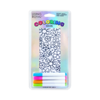 Packaging shot of Flower Party Coloring Socks showing the socks and included markers.