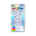 Packaging shot of Unicorn Galaxy Coloring Socks, showcasing the socks and included markers.
