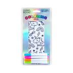 Packaging shot of Unicorn Galaxy Coloring Socks, showcasing the socks and included markers.