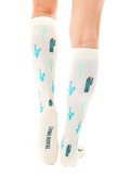 Back view of the socks, highlighting the Living Royal logo and full cactus print. [lf]
