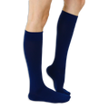 Close-up detail showing the smooth top cuff and soft knit fabric of the solid knee-high socks.