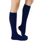 Close-up detail showing the smooth top cuff and soft knit fabric of the solid knee-high socks.