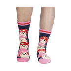 Lifestyle shot showing the socks on a person's feet, showcasing the fit and feel.
