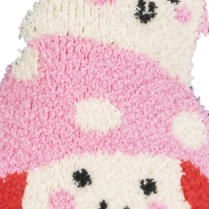 Close-up detail shot of the mushroom pattern, emphasizing the texture and colors.