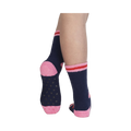 A rear view of the socks highlighting the grippers on the bottom for added safety