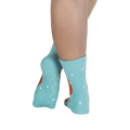Back view of the fox slipper socks; grippy non-slip soles shown.