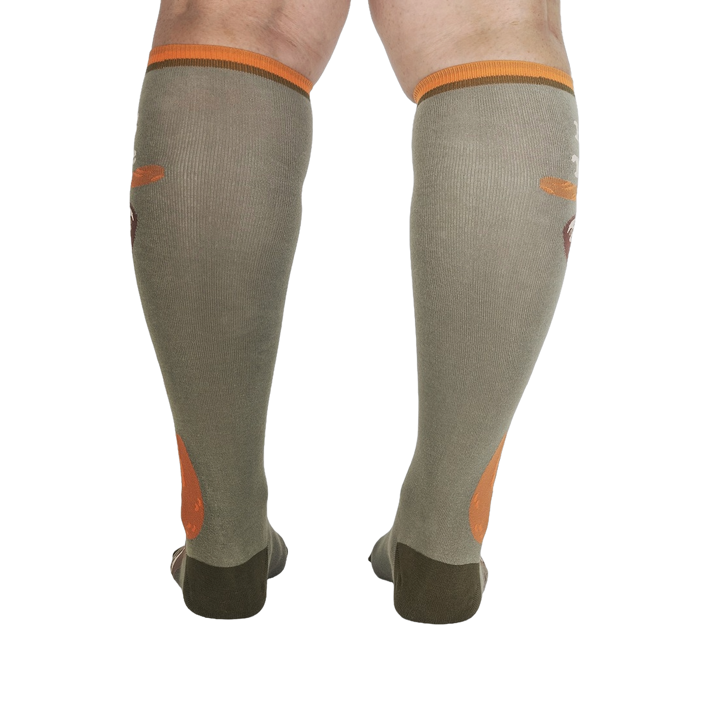Back view of the 'Hang in There' knee-high socks, showcasing the full design.
