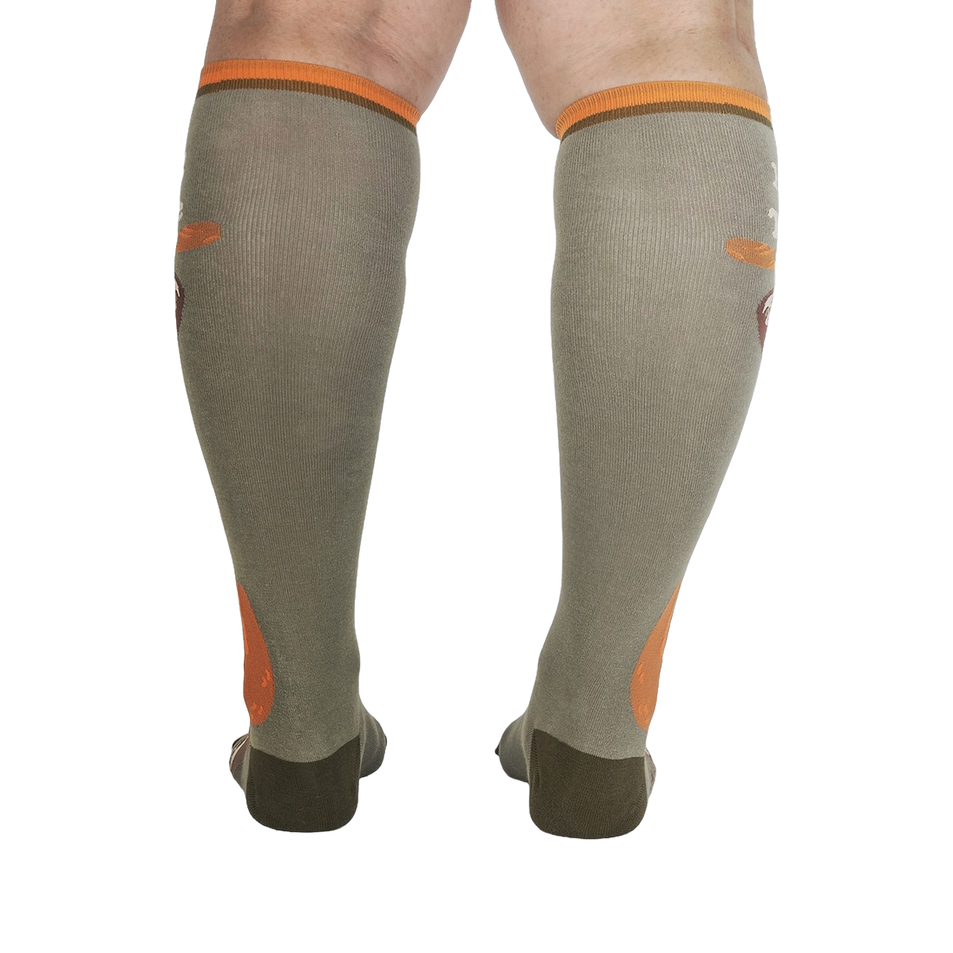 Back view of the 'Hang in There' knee-high socks, showcasing the full design.
