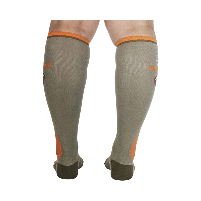 Back view of the 'Hang in There' knee-high socks, showcasing the full design.