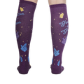 Back view of the 'You're a Gem' knee-high socks, highlighting the full design and purple color.