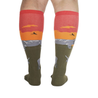 Rear view of the Rhino-Corn socks showcasing the full design.