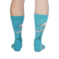 Back view of the socks, highlighting the ocean and animal designs.