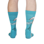 Back view of the socks, highlighting the ocean and animal designs.