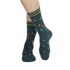 Flat lay showcasing a pair of 'Take A Trip' socks, highlighting the design details.