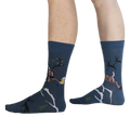 Lifestyle shot: Brew-Dolph socks on a person's feet, showcasing the design and fit.