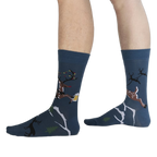 Lifestyle shot: Brew-Dolph socks on a person's feet, showcasing the design and fit.
