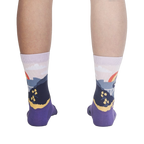 Back view of the socks, highlighting the design details on the back of the socks.